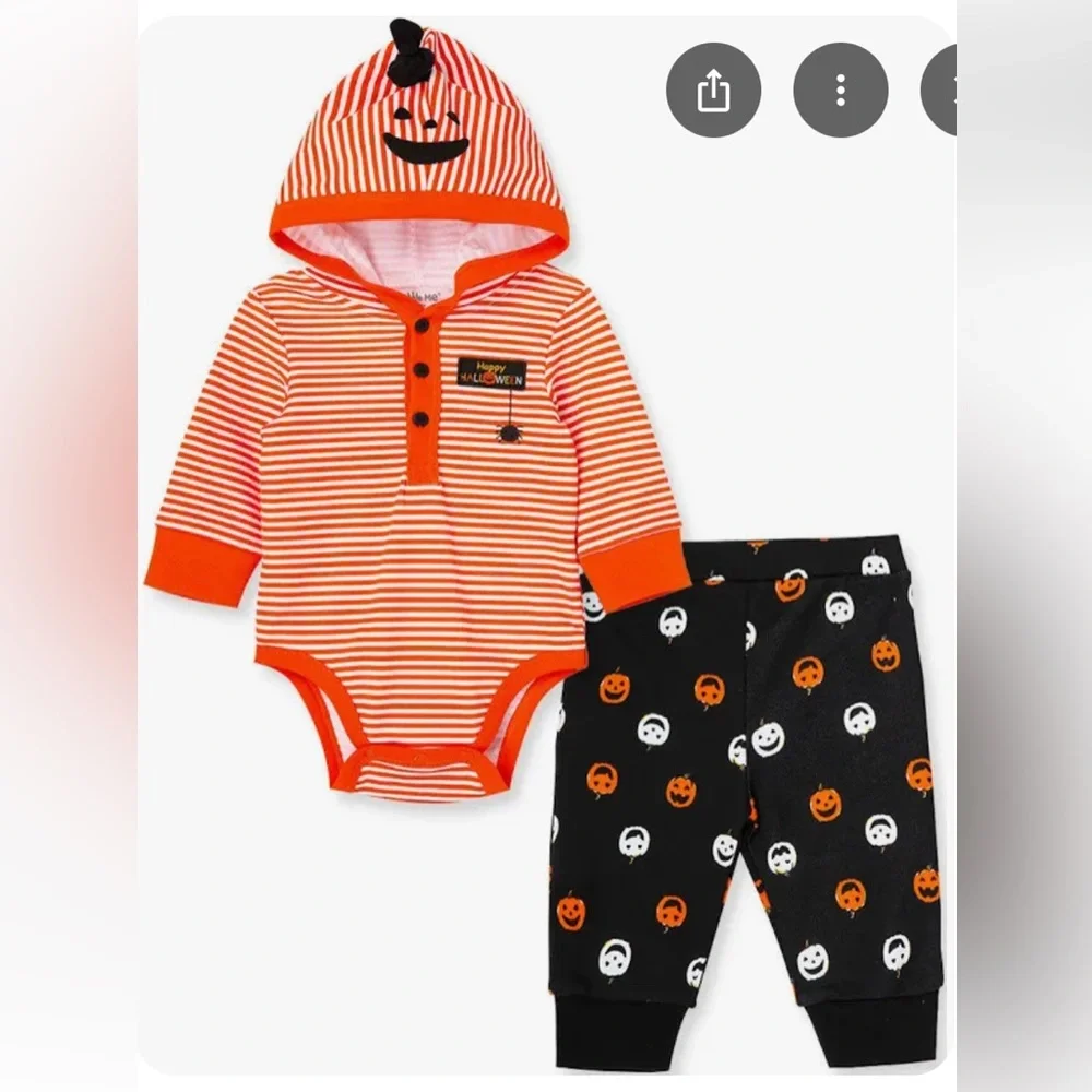 NWT- Little Me Halloween Hooded Bodysuit & Pants 6 months